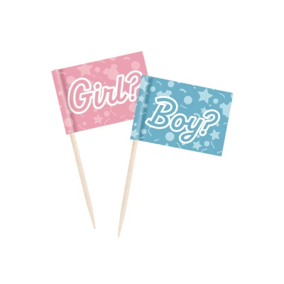 Afbeelding van Gender Reveal Party Prikkers 50 stuks