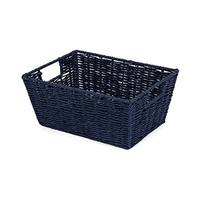 Afbeelding van Compactor Etna RAN6541 opbergmand van papier en metaal, geweven, 31 x 24 14 cm, marineblauw
