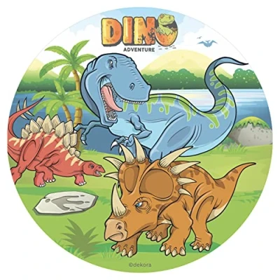 Image de disque déco gâteau en azyme 20cm dinosaure 145093
