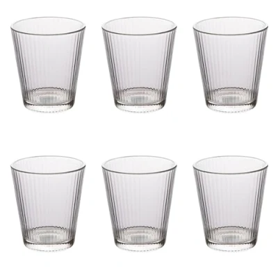 Afbeelding van Villa d&#039;Este Home Tivoli Set van 6 glazen waterglazen, 350 ml, gestreept, mooi
