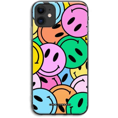 Afbeelding van Case Company® hoesje geschikt voor iPhone 11 Smiley N1 Soft Cover Telefoonhoesje Bescherming aan alle Kanten en Schermrand