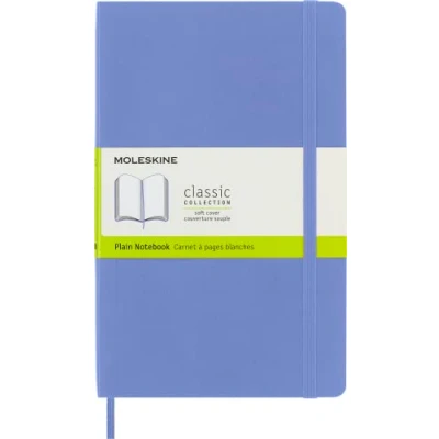 Image de Carnet blanc grand format bleu hortensia souple