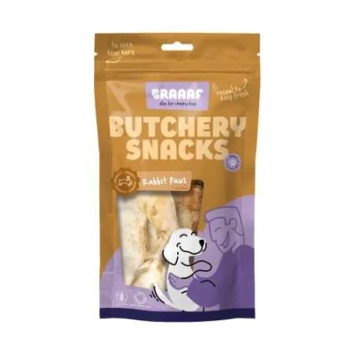 Afbeelding van Braaaf butchery hondensnacks konijnenpootjes 100 gram