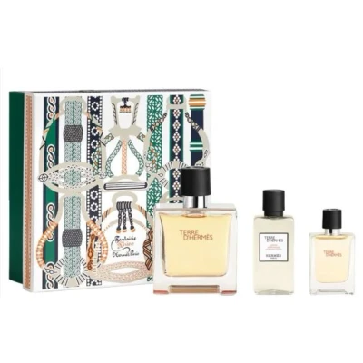 Afbeelding van Hermès Terre d&#039;Hermès Giftset 50 ml eau de toilette spray + 40 showergel aftershave lotion cadeauset voor heren