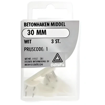 Afbeelding van Deltafix Betonhaakjes wit 30 mm 3 stuks