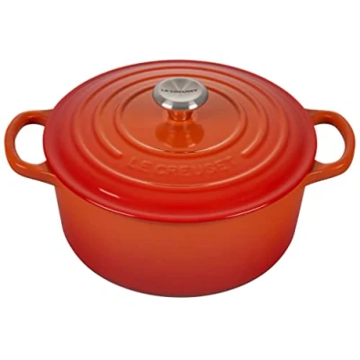Image de Le Creuset Cocotte Signature en Fonte Émaillée avec Couvercle, Ø 22 cm, Ronde, 3.3 L, 3.932 kg, Volcanique, 21177220902430