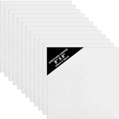 Afbeelding van Kurtzy 12 Pak Blanke Canvassen 20 x 20cm Voorgerekte Vierkante Paneel Borden Geschikt Voor Acryl en Olie Verven, Schetsen Tekenen