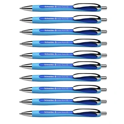 Afbeelding van Schneider Slider Rave XB balpen (lijndikte: XB, onuitwisbare vulling, gemaakt in Duitsland), inktkleur: blauw (blauw, 10 stuks)