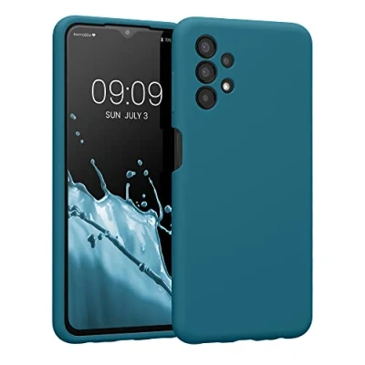 Afbeelding van kwmobile hoes compatibel met Samsung Galaxy A13 4G Zachte TPU siliconen telefoonhoes mat petrol