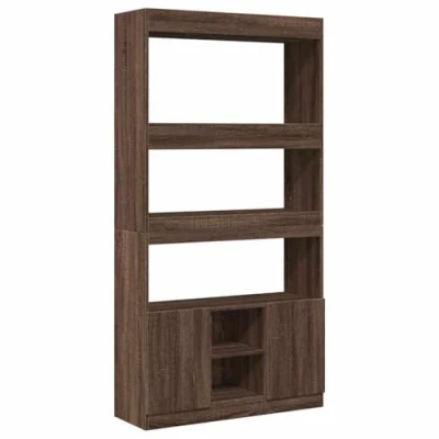 Afbeelding van vidaXL Hoge kast 92x33x180 cm bewerkt hout bruin eikenkleur