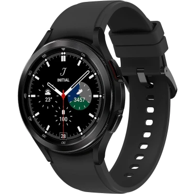 Afbeelding van Samsung Galaxy Watch4 Classic Smartwatch, Bluetooth, rond dragen, OS, rotatie, lunet, fitnesstracker, 46 mm, zwart
