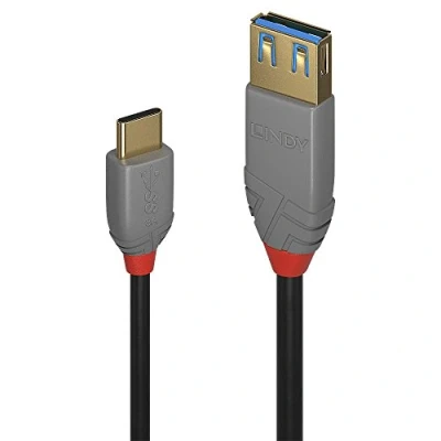 Afbeelding van LINDY USB kabel 3.2 Gen1 (USB 3.0 / 3.1 Gen1) A bus, C stekker 0.15 m Zwart 36895