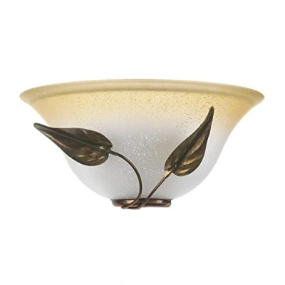 Afbeelding van Wandlamp Mira, crème/brons, glas, 30 cm breed, E27