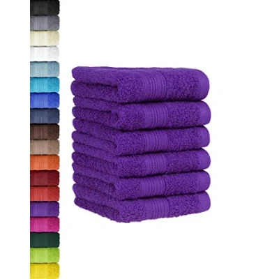 Afbeelding van 6 delige set gastendoekjes in vele kleuren 100% katoen pack 30x50 cm lila