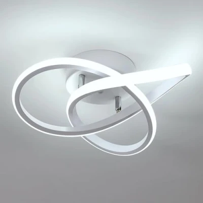 Image de Comely Plafonnier LED Moderne, Lampe de Plafond 30W 3375LM en Forme Fleur, Luminaire pour Chambre à Coucher, Couloir, Cuisine, Salle Bain, Lumière Blanche Froide 6500K, Blanc
