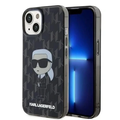 Afbeelding van Karl Lagerfeld iPhone 15 Hardcase Backcover Ikonik Monogram Zwart