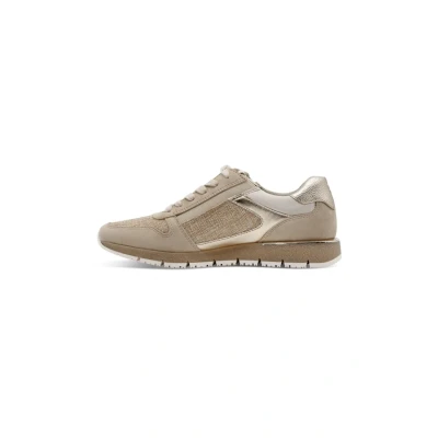 Afbeelding van Tamaris Sneakers laag, Dames, Maat: 39, Beige Leer en textiel