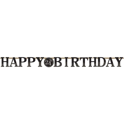 Afbeelding van Jumbo Letterslinger Happy Birthday Goud met leeftijd 320x25cm