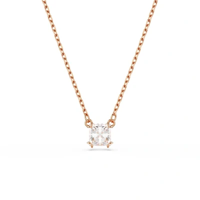 Afbeelding van Swarovski Stilla Square CUT Ketting, Dames, Maat: One Size, Rose gold tone