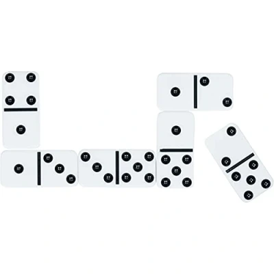 Afbeelding van DOMINO 2,4x4,8x0,6cm, 28 witte blokjes, plastiek, 4+
