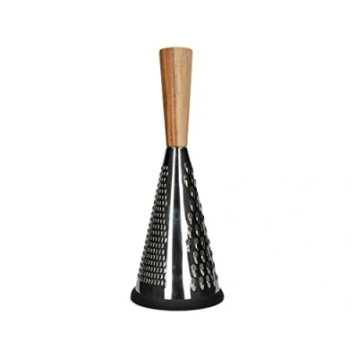 Afbeelding van Creative Tops Gourmet Grote vintage kegelrasp met houten handvat (12,7 x 12,7 33 cm), van roestvrij staal, zilver/bruin, 13 cm