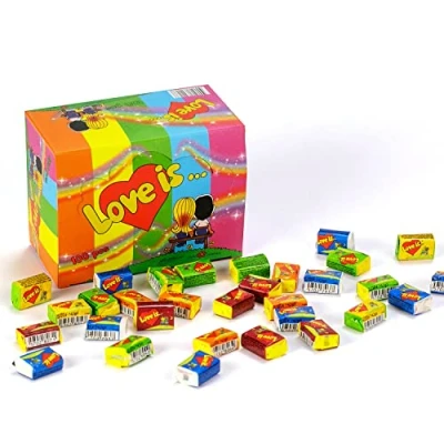Image de Love is Chewing Bubble Gum Assortiment de 5 saveurs Boîte 100 pièces