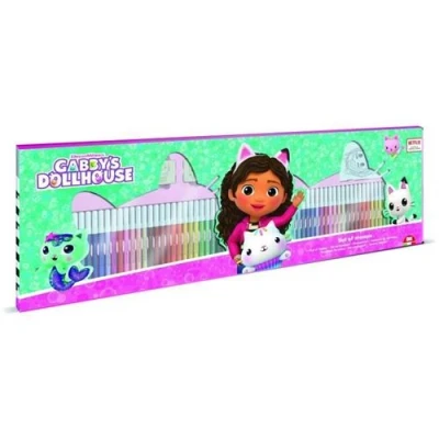 Image de Coffret Coloriage Multiprint 18117 60 Feutres 4 Tampons Gabby Et La Maison Magique
