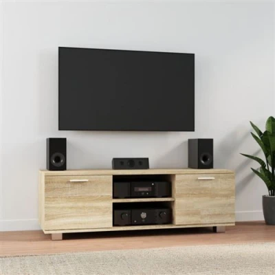 Afbeelding van Tv meubel 120x40,5x35 cm bewerkt hout sonoma eikenkleurig