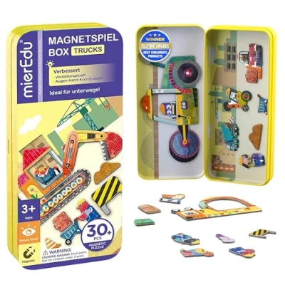 Afbeelding van Puzzel Magnetische Puzzeldoos Vrachtwagens