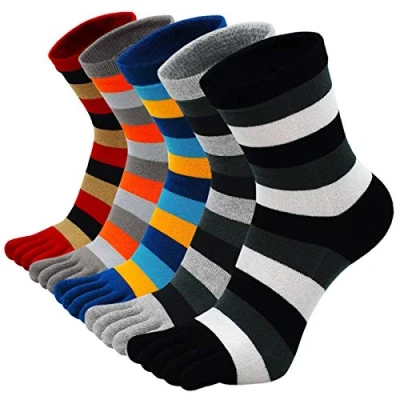 Afbeelding van Teensokken Heren Sportsokken Vijf Vingersokken Katoenen Sneaker Sokken met 5 tenen, Toe Socks for Men, EU39 44, 3/4/5 paar, Veelkleurig 11 39 44 EU
