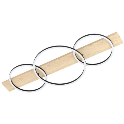 Afbeelding van EGLO Boyal Plafondlamp LED;LED 101 cm Zwart/Bruin/Wit
