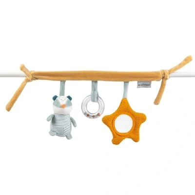 Afbeelding van Nattou Felix &amp; Leo Wagenspanner 60 cm Donker warm beige