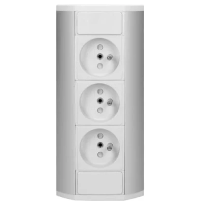 Afbeelding van Orno GM 9001 hoekstekkerdoos voor meubels of kantoor, 3 x 2P + T, perfect vitrines