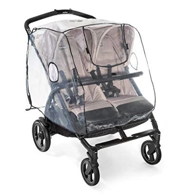 Afbeelding van Reer Regenhoes tweelingwagen Regenscherm voor dubbele Buggy en kinderwagen Hoes duo buggy, duowagen, RainCover Twin