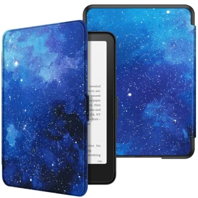 Afbeelding van Fintie Hoesje voor 7 inch Kindle Paperwhite 2024 (12e generatie) en Colorsoft Signature Edition (1e generatie), dunne lichte hoes, automatische wekker/slaaphoes, sterrenhemel