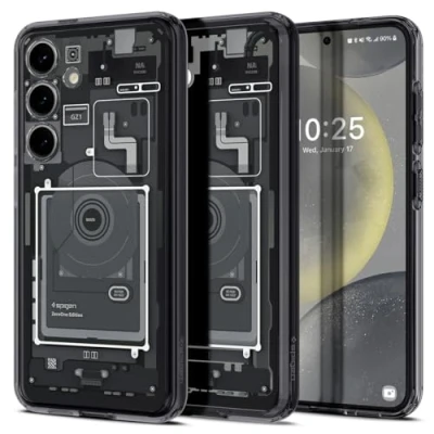 Afbeelding van Spigen Ultra Hybrid case voor Samsung Galaxy S24 donkergrijs (Zero One patroon)
