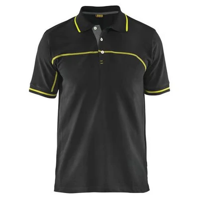 Image de Polo bicolore noir/jaune fluorescent