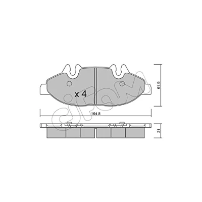 Afbeelding van CIFAM 822 575 0 Remblokkenset Geschikt voor slijtage waarschuwingscontact MERCEDES BENZ: Vito Minibus, Mixto, Viano
