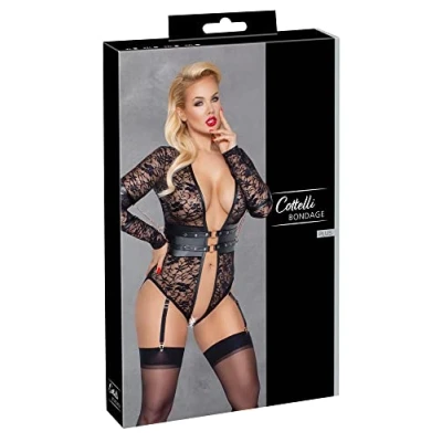 Afbeelding van Curvy Longsleeve Bondage Jarretel Body