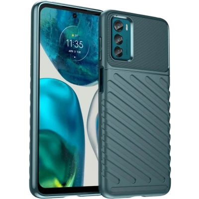 Afbeelding van iMoshion Hoesje Geschikt voor Motorola Moto G42 Siliconen Thunder Backcover Groen