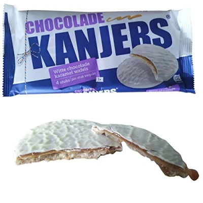 Afbeelding van Kanjers Nederlands Wit Chocolade Karamel Stroopwafels Cookies 180G