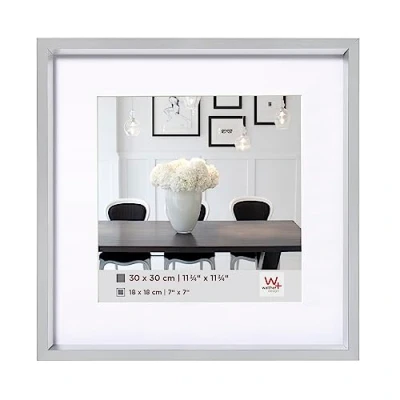 Afbeelding van Walther design ES440S Steel Style kunststof fotolijst 40x40 cm, zilver