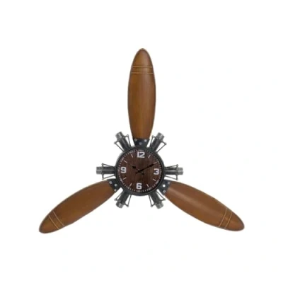 Afbeelding van Muurklok Home ESPRIT Bruin Zwart Metaal Hout MDF Vintage 121 x 7 106 cm