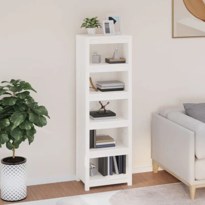 Afbeelding van Boekenkast 50x35x154 cm massief grenenhout wit
