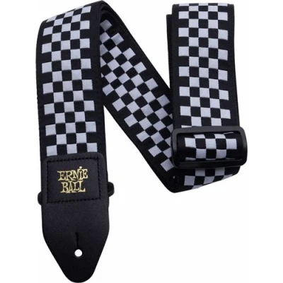 Image de Ernie Ball 4149 Sangle guitare Jacquard Black and white ckeckered