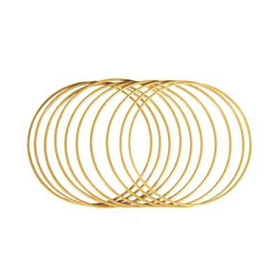 Afbeelding van Rayher 25215616, 10 stuks metalen ringen, verguld, diameter 20 cm, dikte ca. 3 mm ringen om te knutselen, wikkelen, dromenvanger, bloemmotief, bruiloftskrans, hoepels
