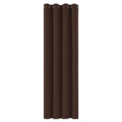Afbeelding van Deconovo Thermisch verduisteringsgordijn met ogen, bruin, 132 x 183 cm, 1 paneel