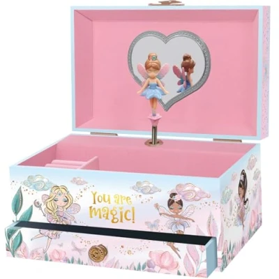 Afbeelding van Muzikale Fee Sieradendoos voor Meisjes Muziekdoos Kinderen met Draaiende Fee, Prinses Cadeaus Kleine Meisjes, Sieradendozen, Verjaardagsgeschenk Leeftijden 3 10, Roze