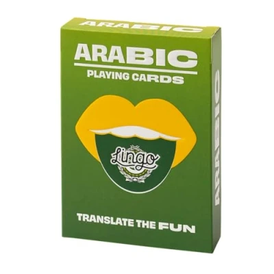 Afbeelding van Lingo Arabische speelkaarten playingcards talen Leren Arabisch jong en oud woordenschat Leer op een leuke gemakkelijke manier 52 essentiële vertalingen reizen spelen