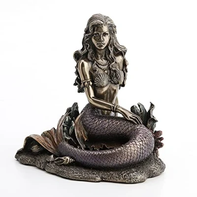 Afbeelding van Veronese Design Beeld/figuur &quot;Enchanted Song&quot; Zeemeermin Zittend (hxbxd) ca. 17,5cm x 15cm 12cm
